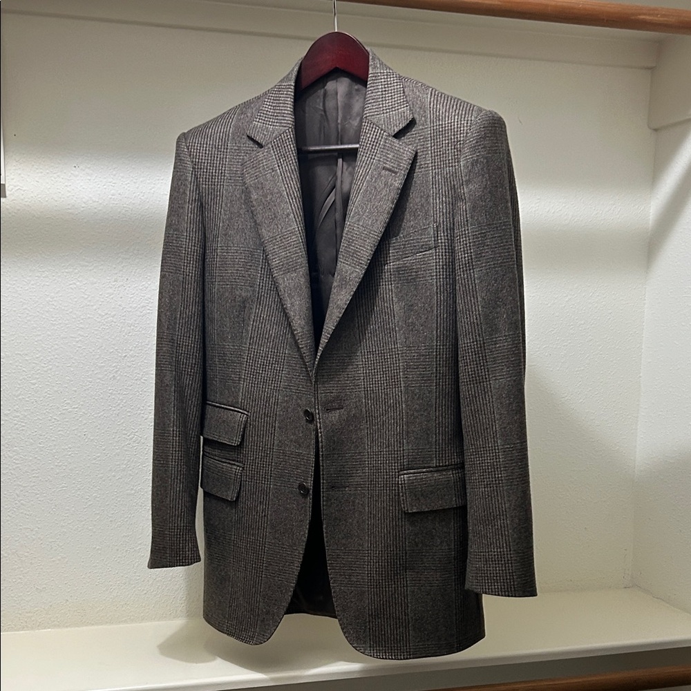 Men Chester Barrie Brown Check Jacket 38r